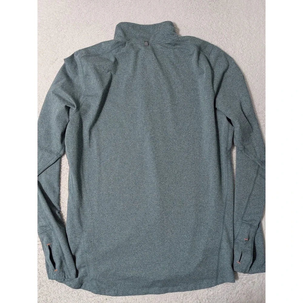 Nike Element Running Top Men L Green Blue Dri Fit 1/4 Zip Long Sleeve Reflective